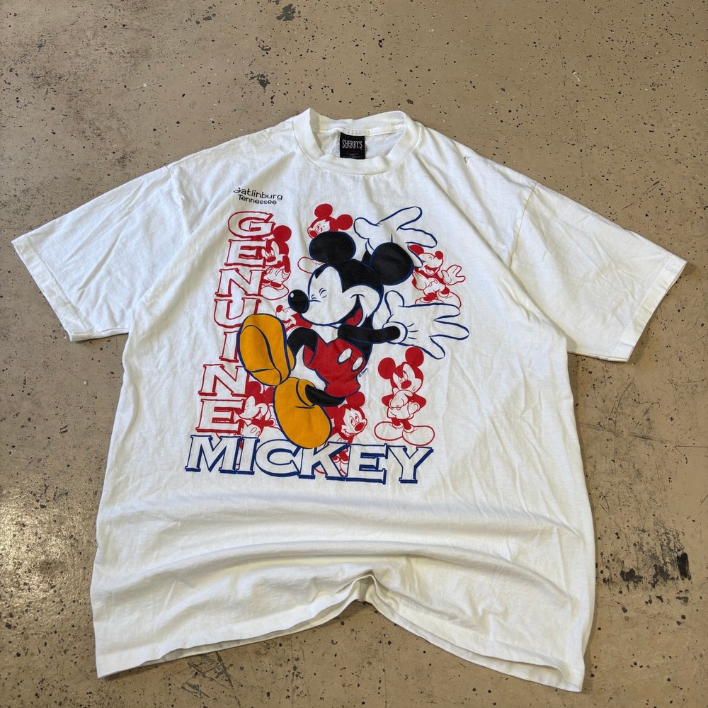 amazing vintage 90s sherry's best white mickey mouse t-shirt mens xl